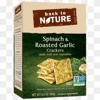 Back To Nature Spinach & Roasted Garlic Crackers Healthy - Spinach And Garlic Crackers Clipart