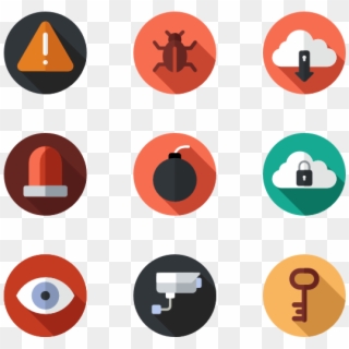 Computer Security Set - Paper Vector Icon Clipart