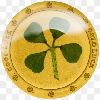 Four-leaf Clover - Gold Luck Clipart