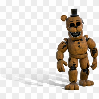 Transparent Fnaf Withered - Withered Golden Freddy Model Clipart