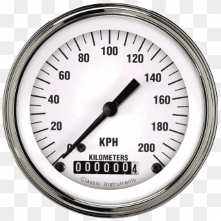 Picture Of White Hot 3 3/8" Speedometer - Gauge Clipart