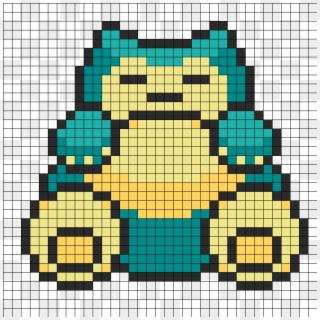 Snorlax Kandi Patterns - Minecraft Snorlax Pixel Art Clipart