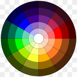 Ryb Black To White Color Wheel - Color Wheel With Shades Clipart