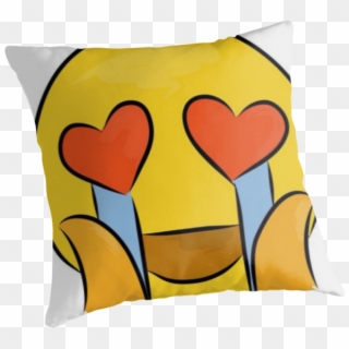 "crying Heart Eyes Emoji " Throw Pillows - Cushion Clipart