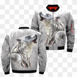 Com The White Wolf American Native Over Print Bomber Clipart