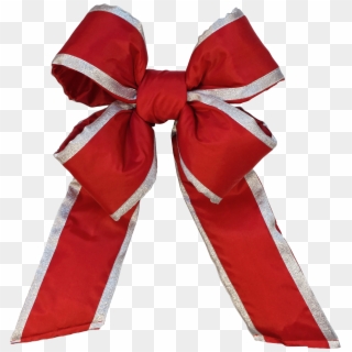 Commercial Christmas Bows Large - Red And Silver Christmas Bows Clipart