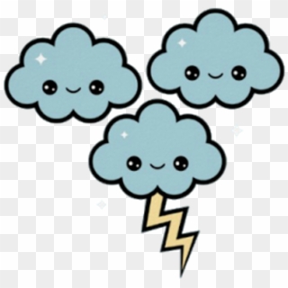 #rain #cloud #tumblr - Kawaii Lightning Clipart