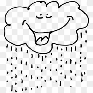 Rain Cloud Drawing Cartoon White - Black And White Clipart Rain Clouds - Png Download