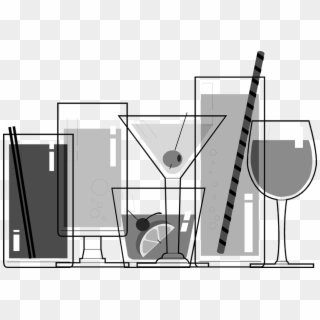 Cocktail Glass Black And White Clipart