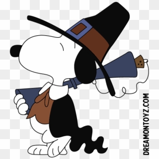 Pilgrim Snoopy Carrying A Musket - Snoopy And Woodstock Pilgrims Clipart