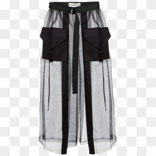 Tulle Cargo Pocket Skirt Black Clipart