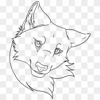 Image Free Wolf - Anime Wolf Head Lineart Clipart