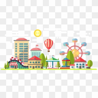 Amusement Park, Park, Ferris Wheel, Play, Art Png Image - Amusement Park Clipart