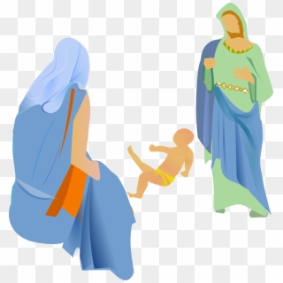 Pictures Nativity Free - Nativity With Christmas Tree Png Clipart