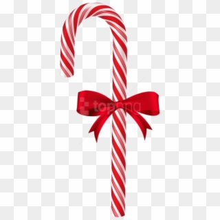 Free Png Candy Cane With Red Bow Png - Transparent Christmas Candy Cane Png Clipart
