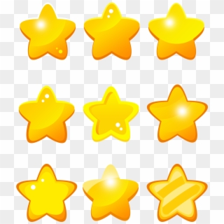 Gold Yellow Stars Shiny Png And Psd - Yellow Clipart