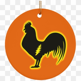 Crazy Rooster Ceramic Circle Ornament - Angel Tube Station Clipart