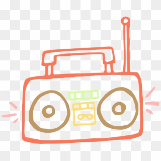 Cassette Player Tape Retro Png Image - Easy To Draw Boombox Clipart