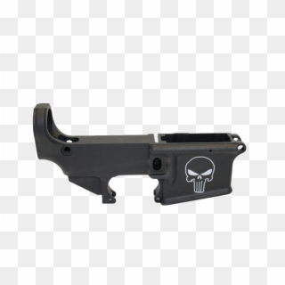 Ar15 80% Lower Receiver Anodized, Punisher Etching - Rifle Clipart