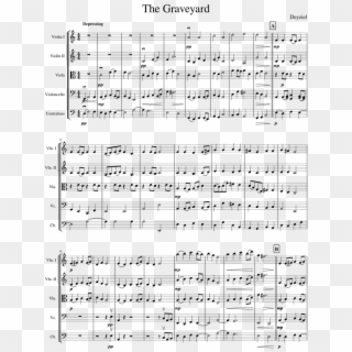 The Graveyard Sheet Music For Violin, Viola, Cello, - Yesterday Beatles Quartet Parts Clipart