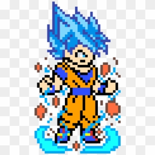 Super Saiyan Blue Goku - Super Saiyan Goku Pixel Art Clipart