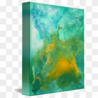 Teal Fluid Abstract Painting - Abstract Paints Png Clipart