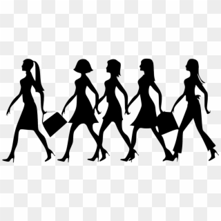 Women Walking Silhouette Png Image - Clip Art Woman Is Walking Transparent Png