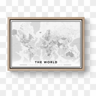 World Map Pin Up Board World Map With Free Pins - Wereldkaart Wit Zwart Landen Clipart