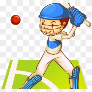 Baseball Clipart Cartoon - Playing Cricket Sketch - Png Download