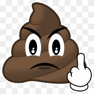 Mad Poop Emoji - Poop Emoji With Middle Finger Clipart