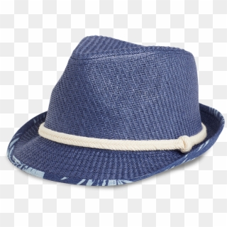 Straw Hat Blue - Fedora Clipart