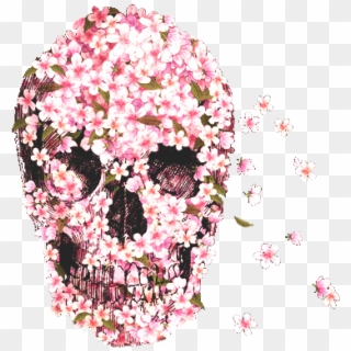 Skull With Flowers Png Clipart