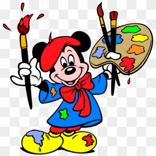 Mickey Mouse Minnie Mouse Mouse Paint Painting Clip - Mickey Mouse Doing Painting - Png Download