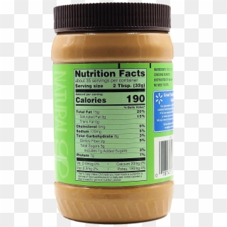 Great Value No Stir Creamy Natural Peanut Butter Spread, - Nutrition Facts Clipart