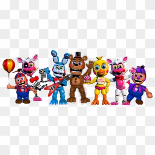 Five Nights At Freddys Personajes Png - Fnaf World Toy Animatronics Clipart