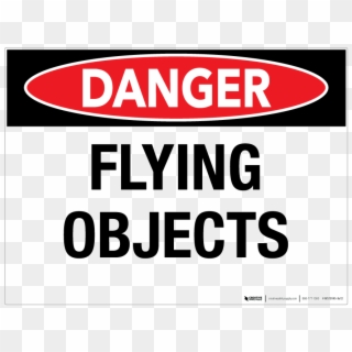 Flying Objects Wall Sign - Danger Flying Objects Sign Clipart