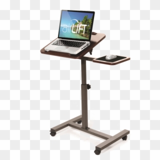 Airlift Tilting Sit Stand Computer Desk Cart With Mouse - Computer Desk Clipart