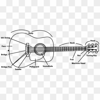Acoustic Guitar - Annotated Guitar Clipart