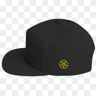 Black Snapback Cap With Subtle Gold Inverted Pentacle - Baseball Cap Clipart