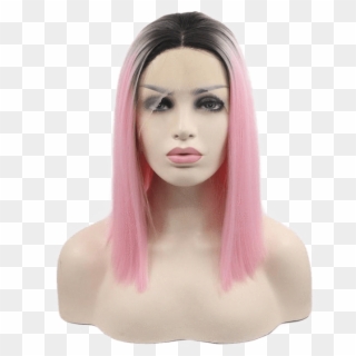 Transparent Lace Front Wig Transparent Background - Short Pink Lace Front Wig Clipart
