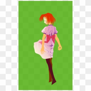 Dress Girl Windy Skirt Lady Png Image - Personagem De Anime Com Cabelo Curto Png Clipart