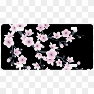 Cherry Blossoms Sakura Floral Pink Black Classic License - Black Bags With Sakura Blossoms Clipart