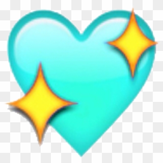 Teal Emoji Emojis Emojiedit Aesthetic Blue Sparkles - Blue Sparkly Heart Emoji Clipart