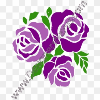 Purple Rose Clipart Three Rose - Purple Flower Clip Art - Png Download