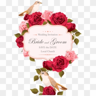Rose Vector Wedding - Red Rose Wedding Invitation Clipart