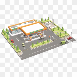 Cash Register Area - Petrol Station Plan Design Clipart