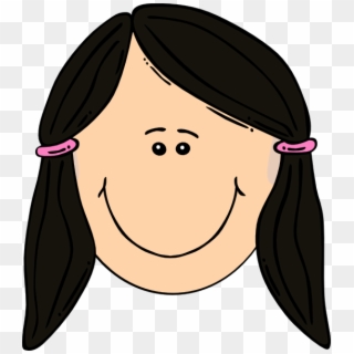 Original Png Clip Art File Smiling Dark Hair Girl Svg - Cartoon Girl With Black Hair Transparent Png