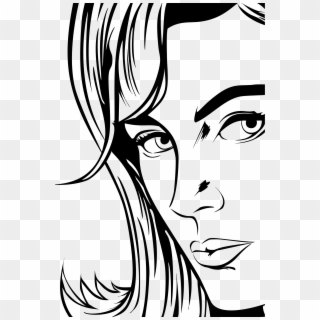 This Free Icons Png Design Of Pop Art Female Illustration - Pop Art Black And White Clipart Transparent Png