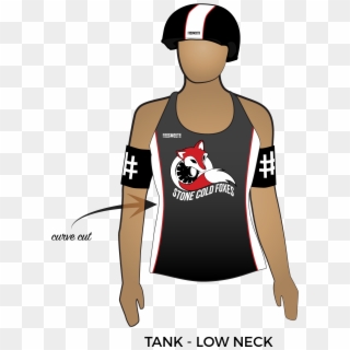 Stone Cold Foxes Roller Derby - Muscular Black Roller Derby Clipart