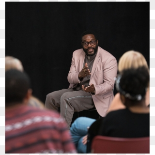 Theatre Students Chat With Chad Coleman Of 'walking - Sitting Clipart